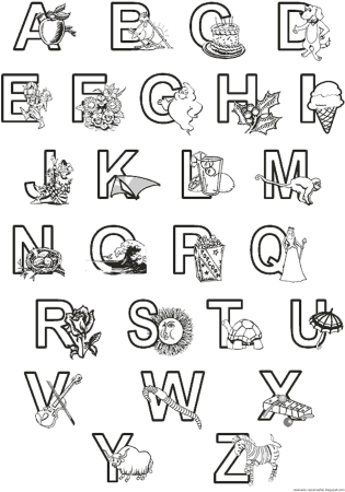 Английский алфавит для раскрашивания буквы
