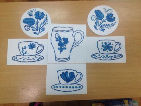 Гжельские узоры старшая группа по Комаровой