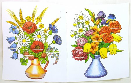 Цветочный натюрморт раскраска