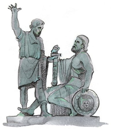 Минин и Пожарский памятник рисунок