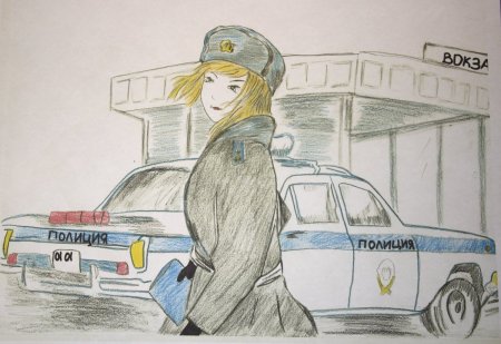 Детский рисунок полицейского