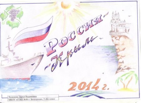 Детский рисунок на тему Крымская Весна