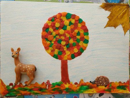 Поделка из листьев Золотая осень