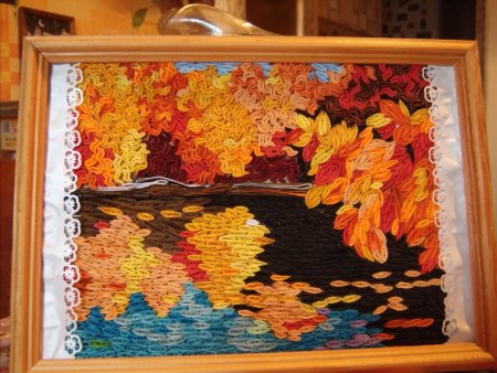 Картина Ежик из природного материала