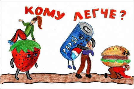 Вредная и полезная пища рисунок