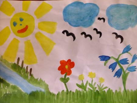 Летний день рисунок