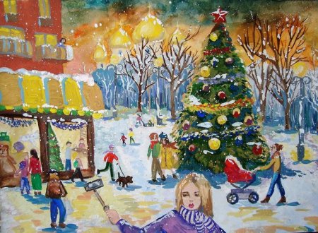 Новый год и Рождество рисунки для конкурса