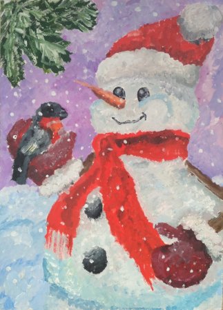 Детские новогодние рисунки