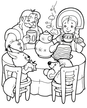 Раскраска чаепитие