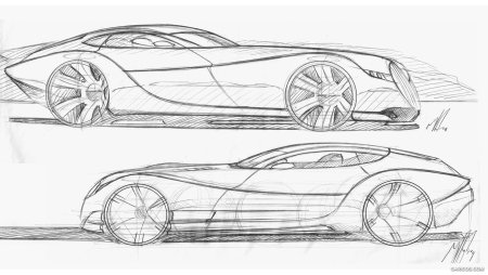 Рисунок машины карандашом