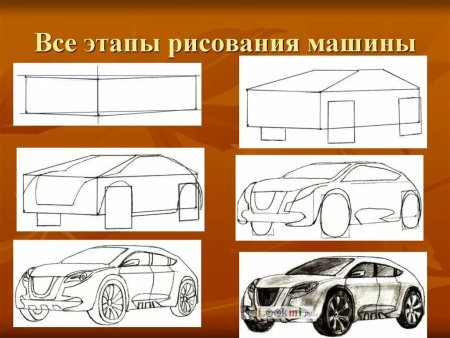 Этапы рисования автомобилей