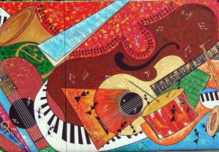 Абстракция с музыкальными инструментами