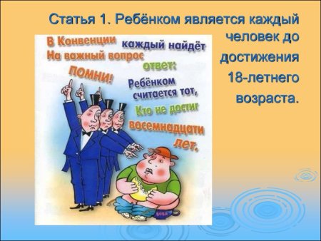 Статьи о правах ребенка