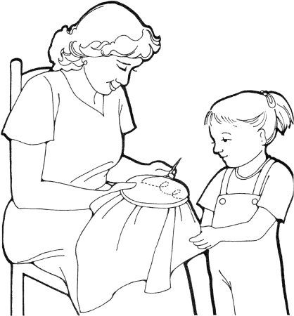 Раскраска мама и бабушка