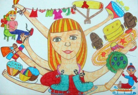 Супер мама 3етский рисун1к