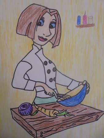 Мама печет пироги раскраска