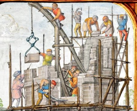 Каменщики средневековья Среднев картинах