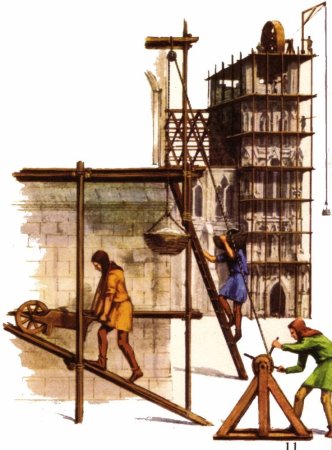 Каменщики средневековья Среднев картинах