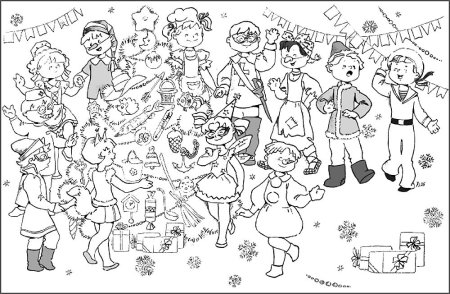 Хоровод раскраска