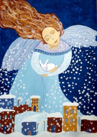 Ангел гуашью