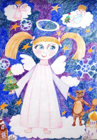 Рождественский ангел батик