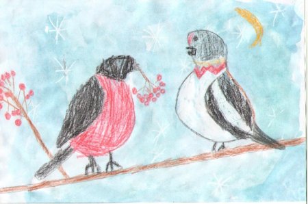 Детские рисунки на тему зима