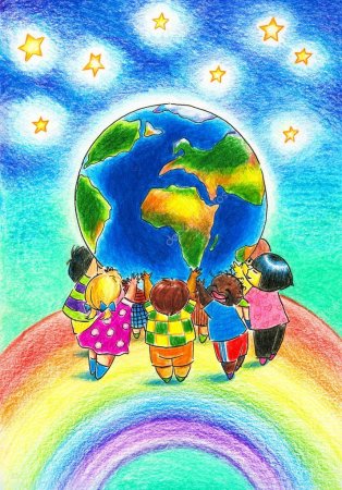 Дети Дружба Радуга мир