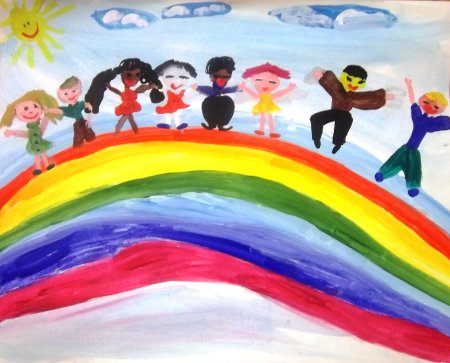 Веселые дети рисунок