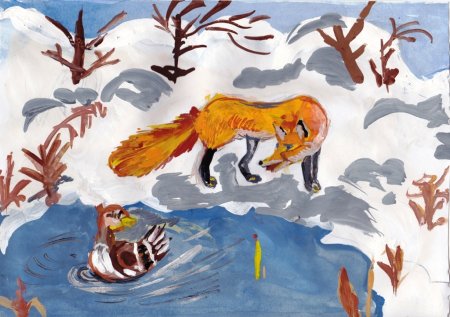 Рисование Мамина Сибиряка серая шейка