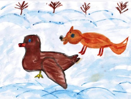 Рисование к иллюстрации серая шейка