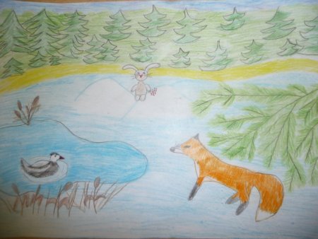 Рисование мамин Сибиряк серая шейка в подготовительной группе