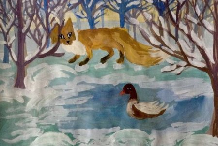 Рисование Мамина Сибиряка серая шейка