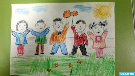 Аппликация дружные ребята