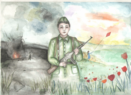 Александр Матросов рисунок