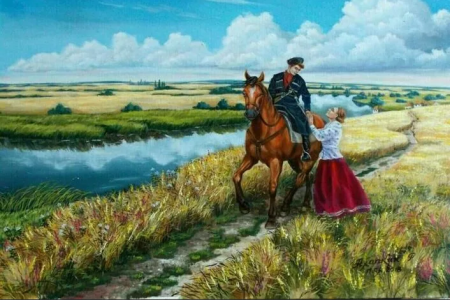 Картина Кубань Кубанские казаки