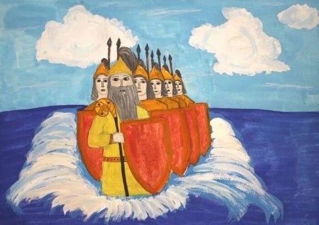 Рисунок к сказке Пушкина сказка о царе Салтане