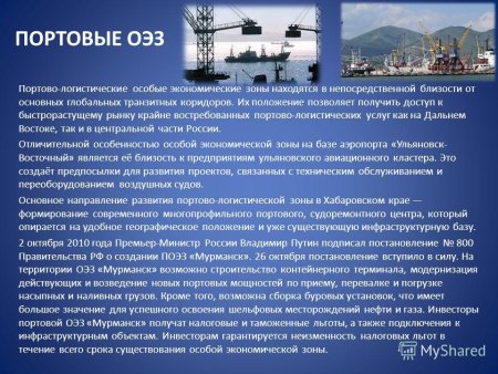 Портовые экономические зоны в России