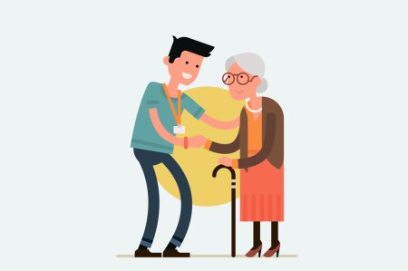 Пенсионеры иллюстрация