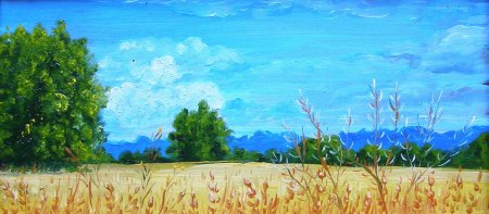 Рисование пшеничное поле