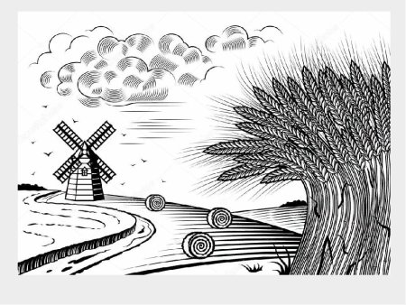 Мельница на пшеничном поле Графика