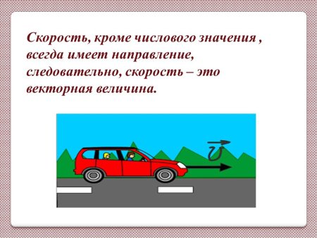 Числовое значение скорости