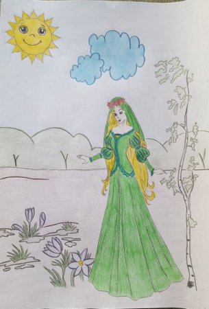 Красавица Весна рисунок