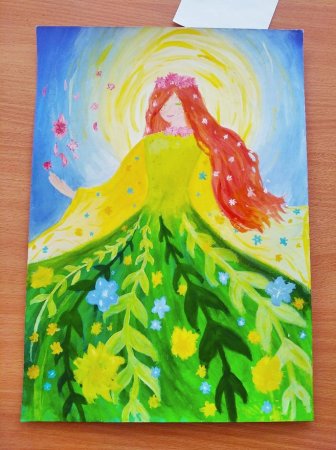 Красавица Весна рисование