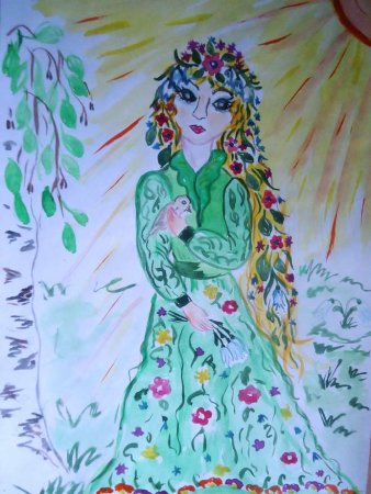 Рисунок красавица Весна для детей