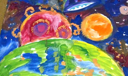 Космические фантазии красками