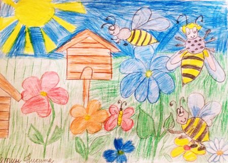 Рисование детьми на тему пчела
