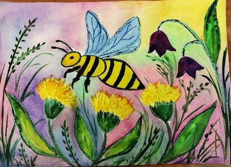 Рисование для детей Пчелка