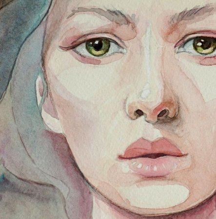 Лицо человека акыарель