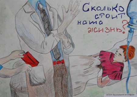 Плакат против коррупции в медицине