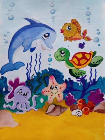 Рисование в подводном царстве